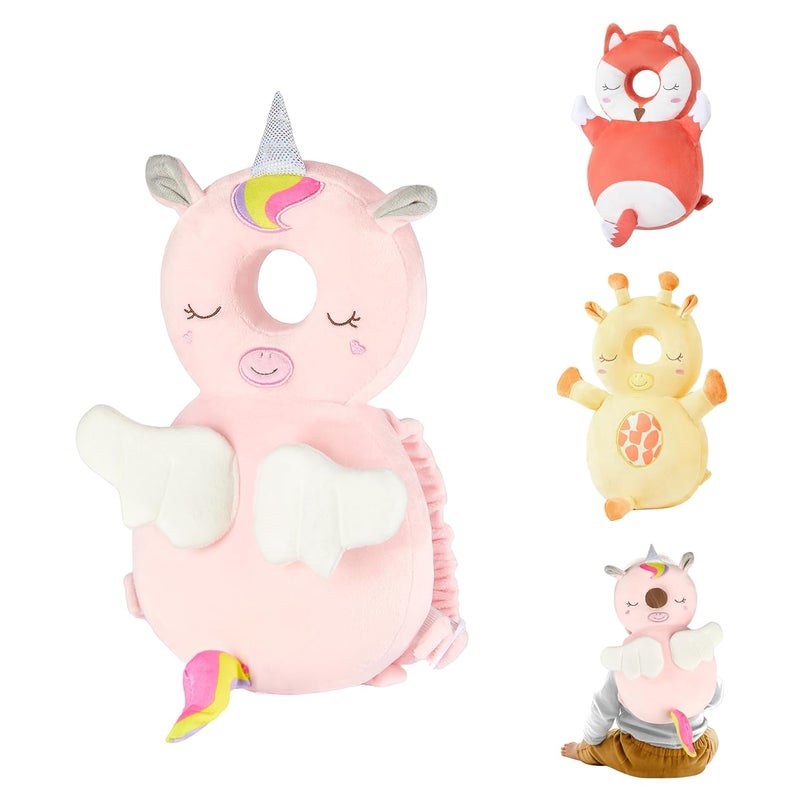 NICE CHOICE Baby Head Back Protector Backpack Toddler Safety Protector Cushion Pad Soft, Adjustable and Lightweight Design for Safe Walking and Crawling Toddlers Girls and Boys(Unicorn) - Image 1